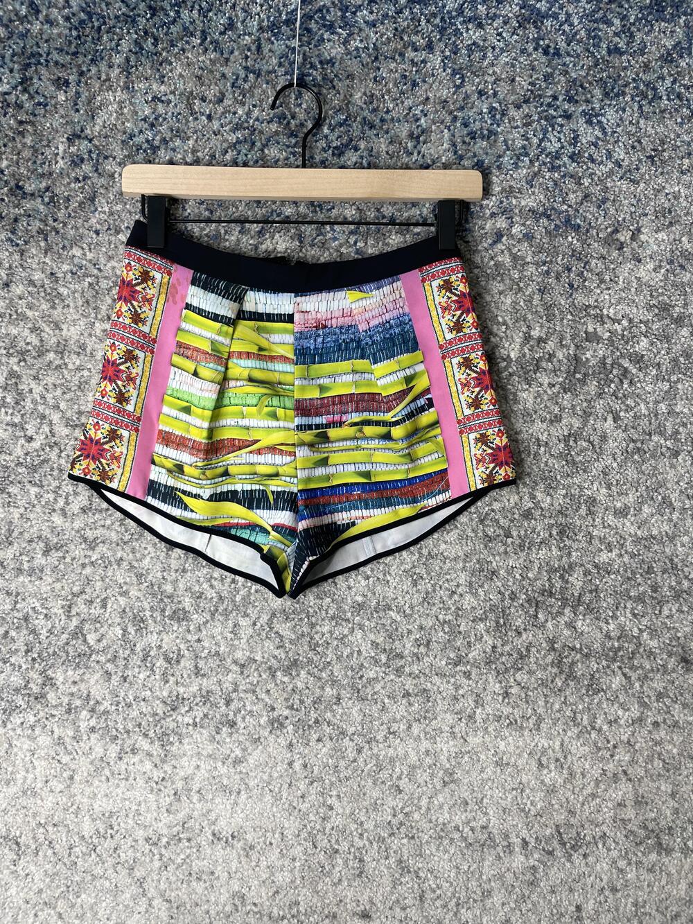 Clover Canyon Shorts Womens XS Geometric Print Festival Boho Made in USA